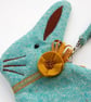 Turquoise Tweed Bunny Purse - Image 2