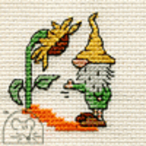 Mouseloft Stitchlets 'Just Gnomes! - Hello Mr Sunflower!' Cross Stitch Kit