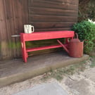 Gorgeous deep-red PAINTED 'memories'  bench with Heart's...
