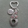 Angel Feathers With Crystal Beads Keyring 