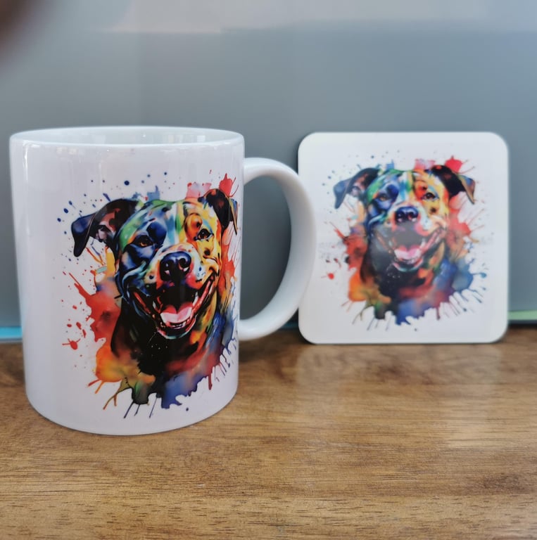 Mug. Staffordshire Bull Terrier ( Staffie) Colour splash Mug