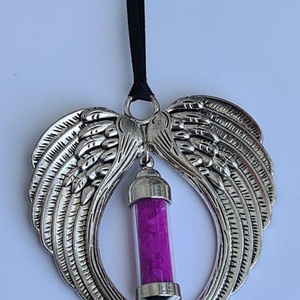 Gorgeous Angel Wings Ornament with Glow capsule - Purple.