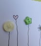 Birthday Card - Flowers, Hearts and Sequins - Kraft - Lemon, Pink and Green - Image 5