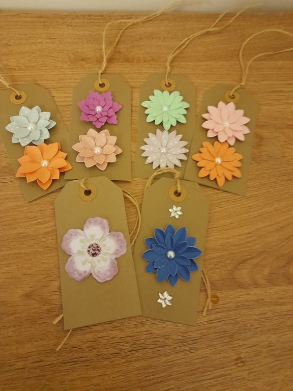 ASSORTED HANDMADE GIFT TAGS.