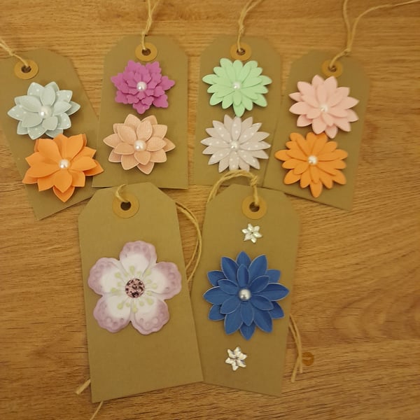 ASSORTED HANDMADE GIFT TAGS.