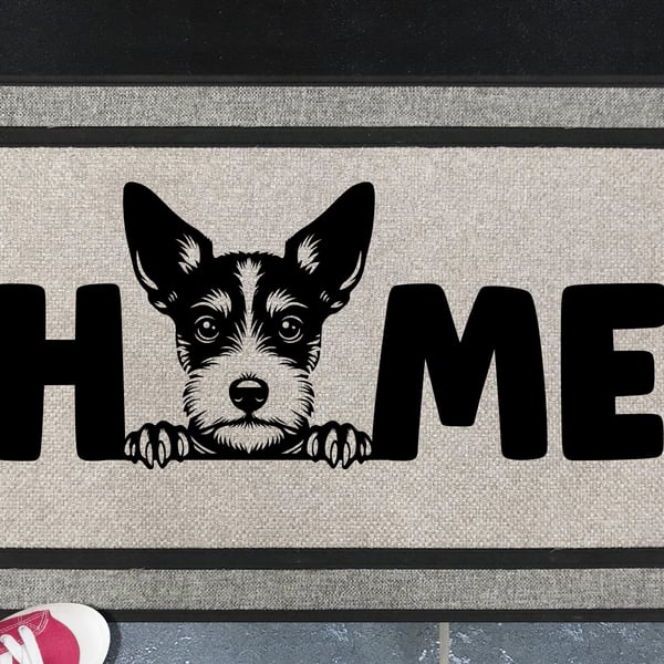 Toy Fox Terrier Home Door Mat No.3 - All Weather Welcome Mat - 45x70cm 