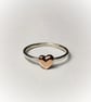 Silver ring with copper heart - Image 2
