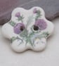 Small Thistle Flower Ceramic Button