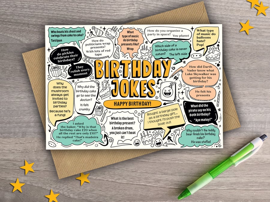 BIRTHDAY JOKES Happy Birthday Card Funny, Silly, Comedy, Humour TBJ