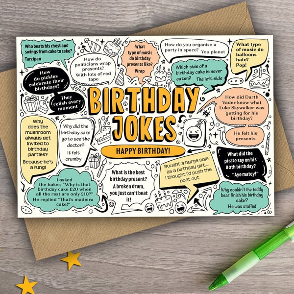 BIRTHDAY JOKES Happy Birthday Card Funny, Silly, Comedy, Humour TBJ