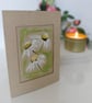 Hand Painted Flower Greeting Card Signed Artisan Kraft Card Gift Free Delivery