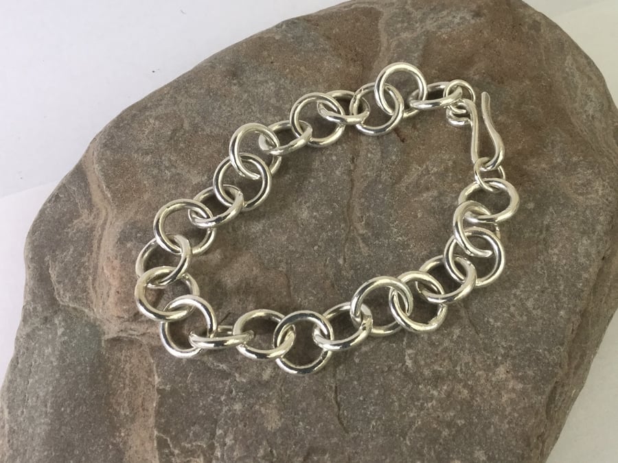 Sterling Silver Chunky Chain Link Bracelet, Classic Style