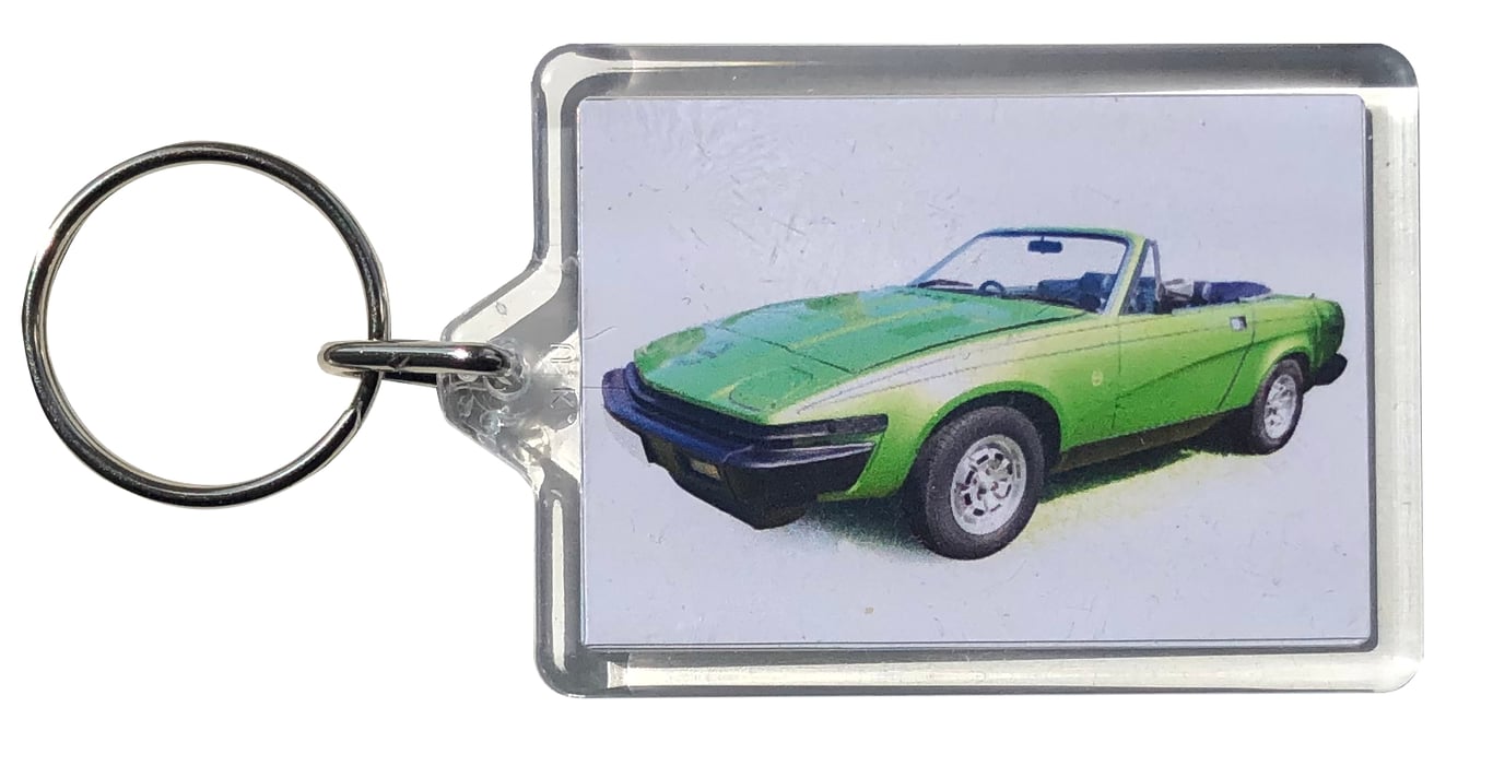 Triumph TR7 1981 (Convertible) - Keyring with 50x35mm Insert - Car Enthusiast