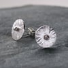 Textured Silver Stud Earrings