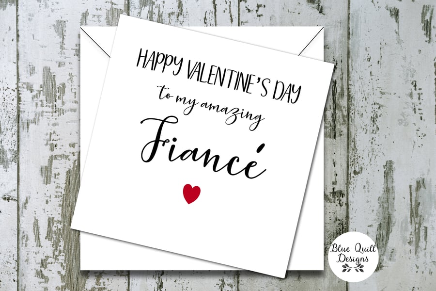 Valentines Day Typography Card - Fiancé or Fiancée