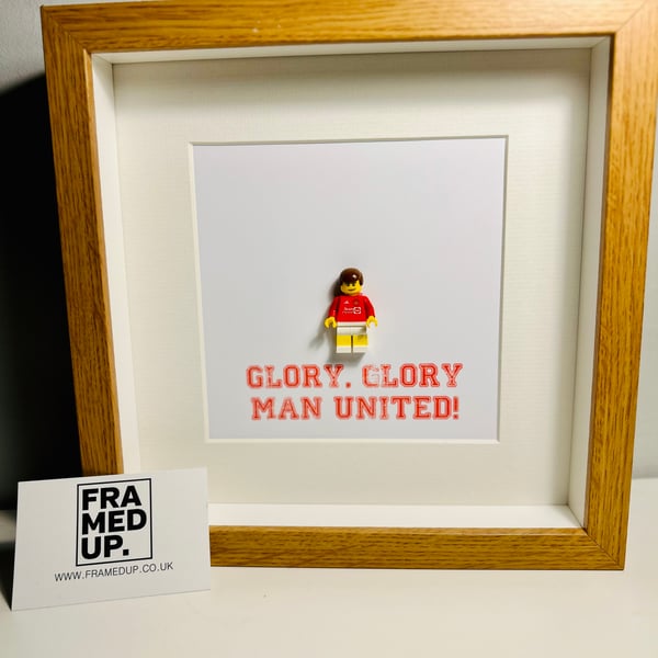 MANCHESTER UNITED - FOOTBALLER - FRAMED CUSTOM LEGO MINIFIGURE