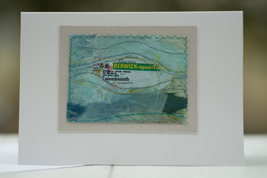 BERWICK-UPON-TWEED Media Stitched Coastal Greetings Card 
