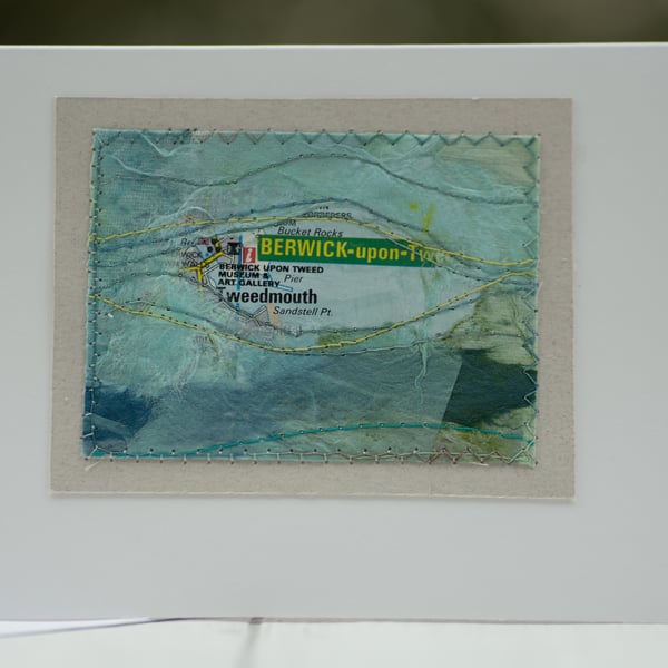 BERWICK-UPON-TWEED Media Stitched Coastal Greetings Card 