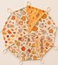 Handmade Autumn Pumpkin Fabric Bunting – 9 Flag Pumpkin Spice Garland - Image 1