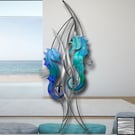 Coastal Stainless Steel Seahorse Wall Art – Rustproof Bathroom Decor