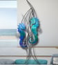 Coastal Stainless Steel Seahorse Wall Art – Rustproof Bathroom Decor