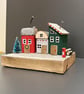 Little Wooden Christmas Village, hand made and painted.  - Image 2