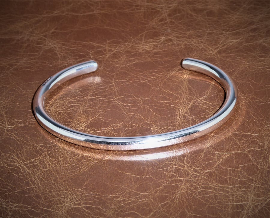 Men's 32 Grams Solid 925 Sterling Silver, Torque, Bangle, Bracelet