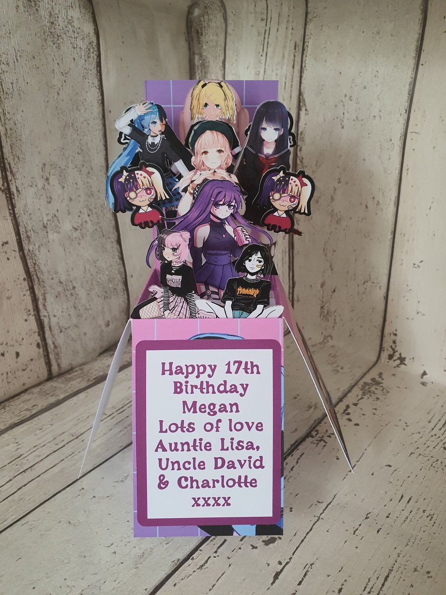 E-girl Anime birthday Pop-Up Card