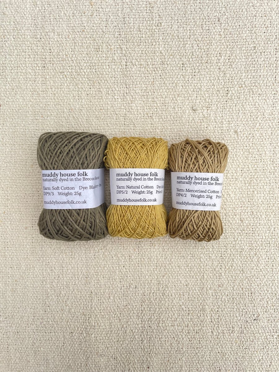 Naturally dyed yarn bundle, x3 25g balls