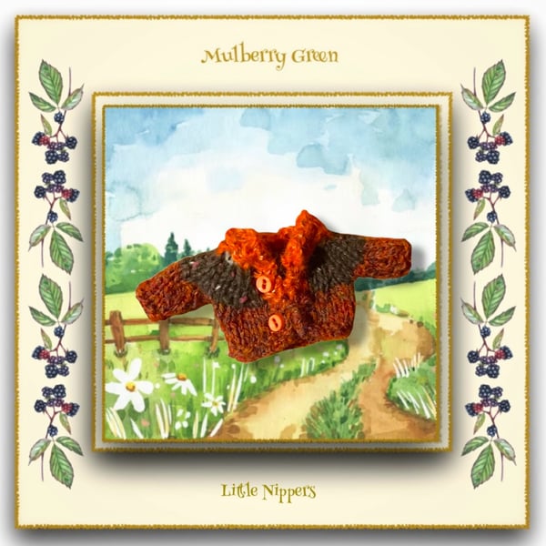 Little Nippers Orange and Brown Cardigan 