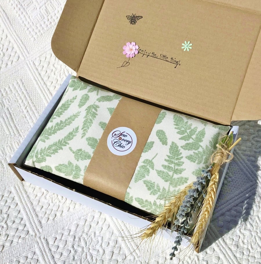 Microwave Wheat Bag I Mint Fern fabric I 50cm lavender heat bag