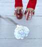 Gingerbread Man Christmas Tree Decoration, Silver Mirrored Acrylic Bauble - Image 3