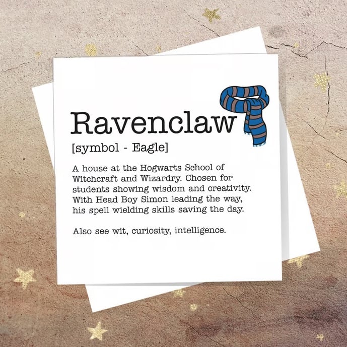 Ravenclaw definition card - Harry Potter, Hogwarts, blank inside