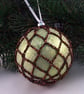 Christmas baubles boxed set of 6 large decorated with crochet lace (A42) - Image 5