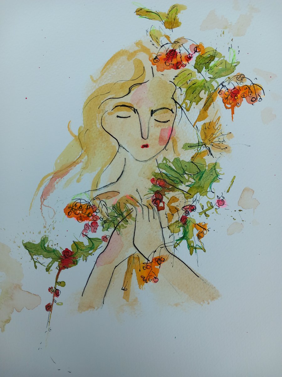 'Holding Rowan''  original unframed art