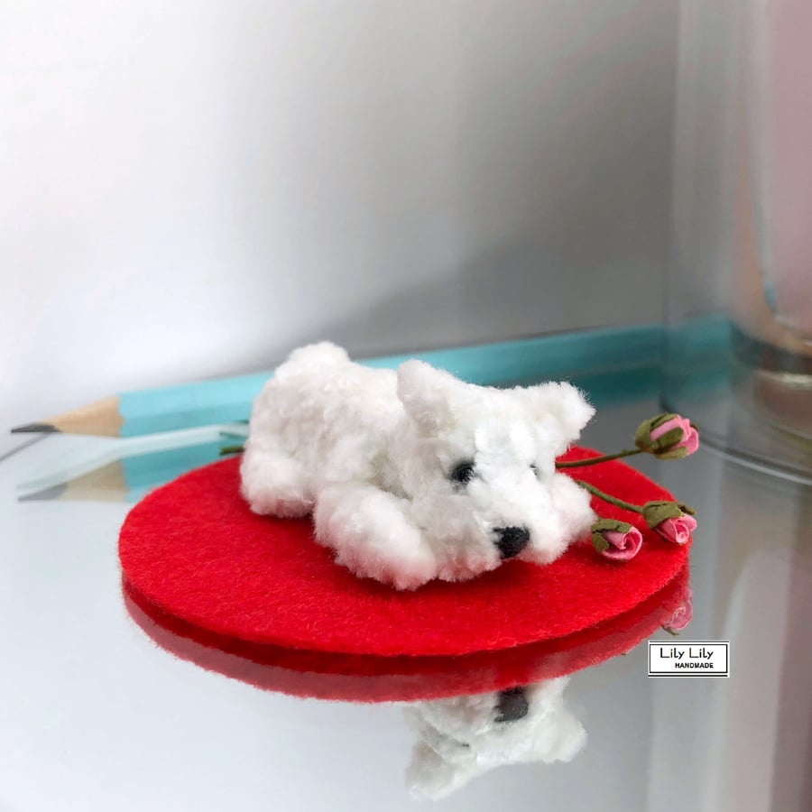 SOLD Monty, Miniature Puppy dog, needle felted by Lily Lily Handmade
