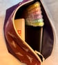 Bees (white on purple) - Large zipped pouch for toiletries, shaving kit, art etc - Image 6