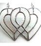 Entwined Heart Suncatcher Stained Glass Silver 25th Wedding 051 - Image 4