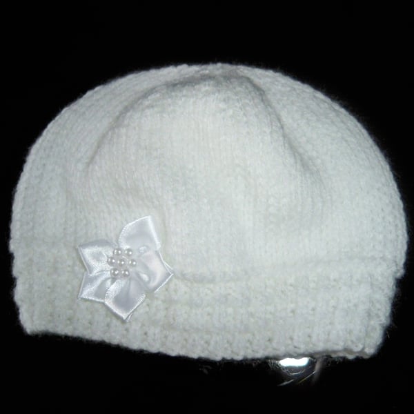  Hand Knitted Baby Beanie Hat 0-3 mths