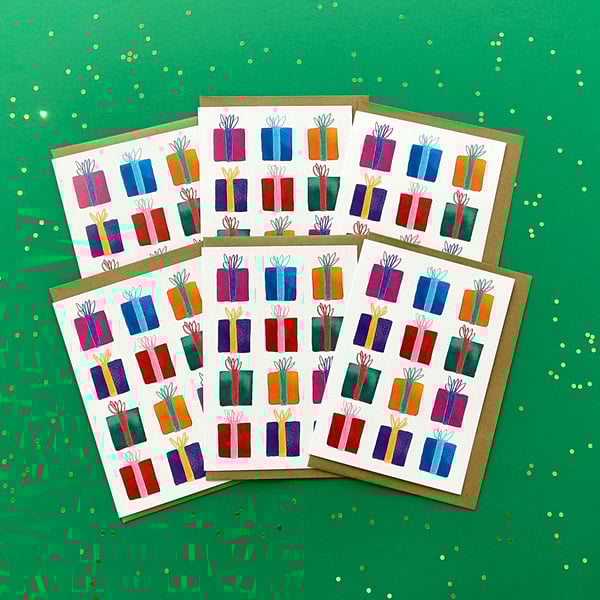 Watercolour Christmas Cards: Vintage Baubles Overlay – Pack of 1, 6 or 12