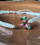 White Dragonfly Bracelet - Macrame Friendship Adjustable Bracelet