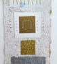 Hearts with Gold Silver & White Handstitched Geometric Small Art Pictures - Image 3