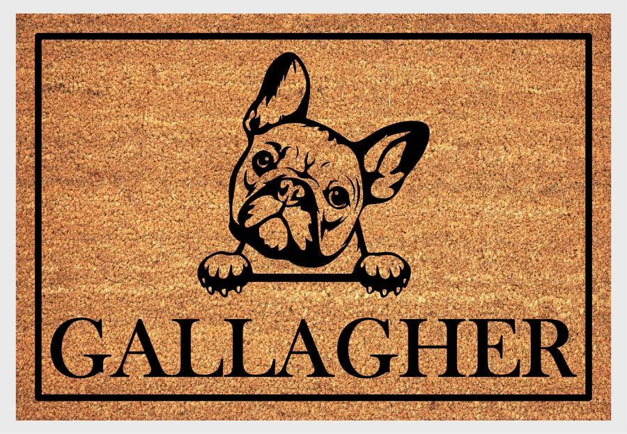 French Bulldog Door Mat No.4 - Personalised French Bulldog Welcome Mat - 3 Sizes