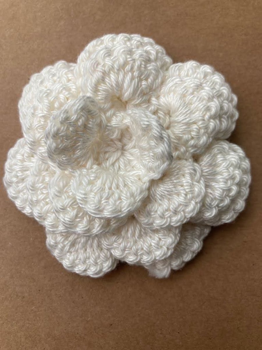 Crochet Rose Brooch