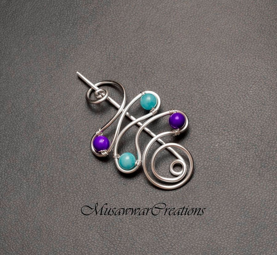 Silver plated copper shawl pin, sweater brooch,silver plated scarf brooch ,