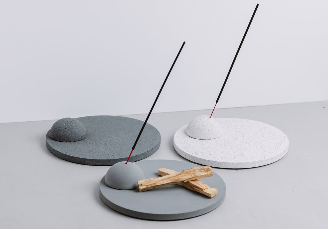 Modern Concrete Incense Holder: Minimalist Jesmonite Plate