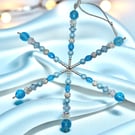 Snowflake Ornament in Sparkling Blue- 
