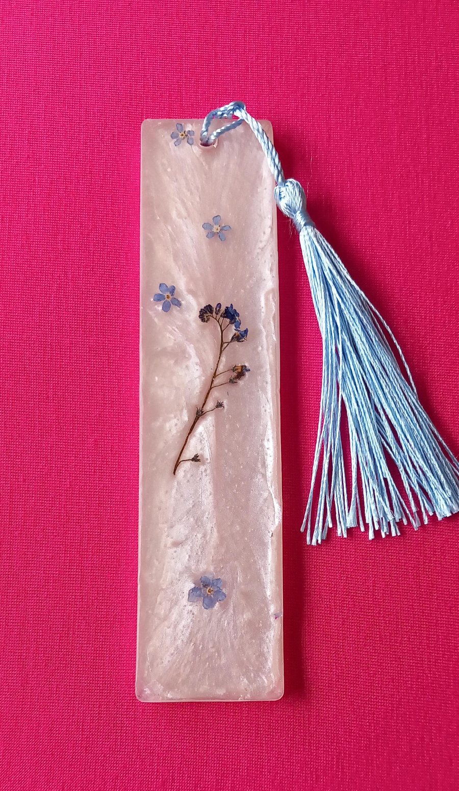 Flower bookmark,Forget nots,Memorial gift,Minimalist gift book lovers,English 