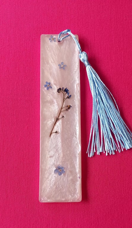 Flower bookmark,Forget nots,Memorial gift,Minimalist gift book lovers,English 