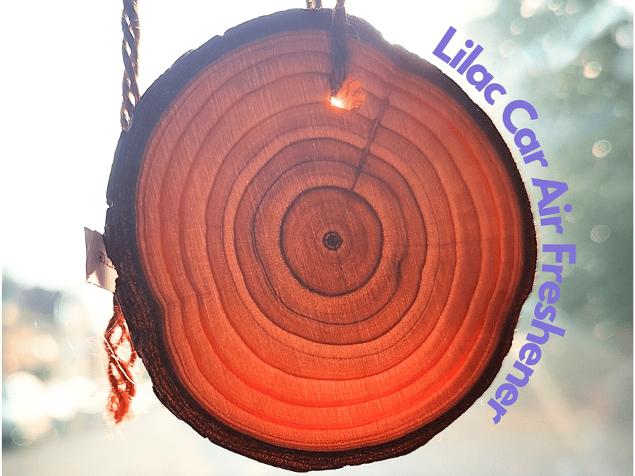 Lilac Car Air Freshener. Wooden slice with long-lasting fragrance. Handmade.